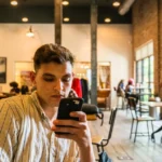 Business owner approving a login with a two-factor authentication app on a smartphone next to a laptop